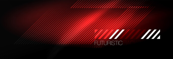 Neon glowing techno lines, hi-tech futuristic abstract background template with lines