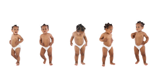 Five beautiful sisters wearing diaper