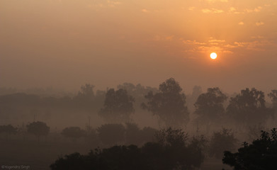 sunset in the mountains