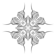 Fototapeta premium Black and white pattern - pinstriping design. Traditional ethnic symbol. Vector print.