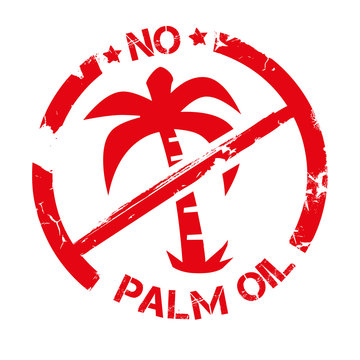 Stamp No Palm Oil Vector Illustration