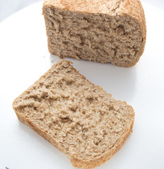 slices of bread isolated on white background