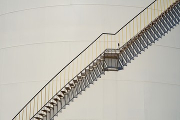 Oil tank with external staircase