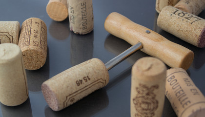 wine corks in the glass