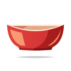 Red bowl vector isolated illustration