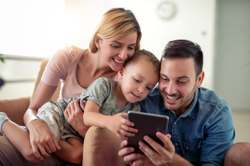 Family enjoying in time together