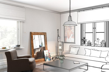 Classic vs. Moderne (draft) - 3d illustration