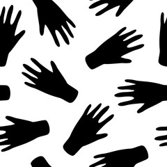 vector seamless background pattern with hand drawn hands for fabric, textile,wallpaper,wrapping paper, notebook covers,background