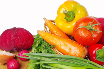 Appetizing vegetables on a light background