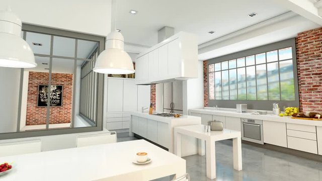 Modern loft with open kitchen