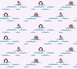 Seamless background with sea. 