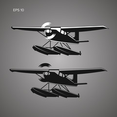 Small seaplane isolated vector illustration
