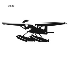 Small seaplane isolated vector illustration