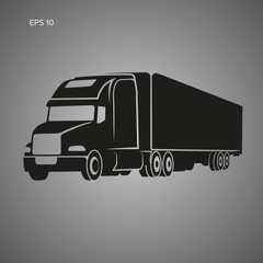 Modern american truck vector illustration. Heavy transport picture