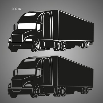 Modern american truck vector illustration. Heavy transport picture