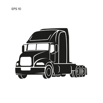 Modern american truck vector illustration. Heavy transport picture