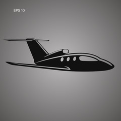 Private jet vector icon. Business jet illustration.