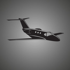 Private jet vector icon. Business jet illustration.
