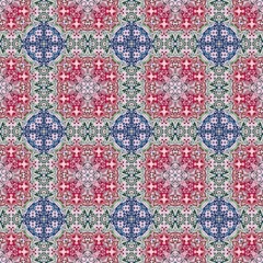 Seamless raster pattern in oriental style Flower psychedelic mosaic Pattern for wallpaper, backgrounds, decor for tapestries, carpet