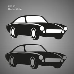 Vintage sport car vector illustration. European classic