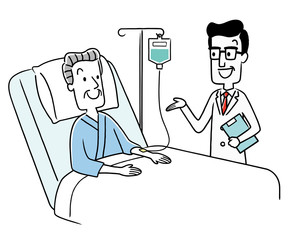 入院患者と医師