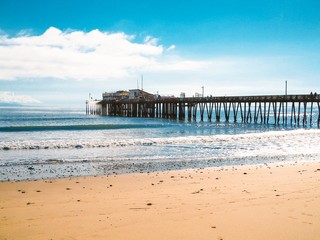 Photo under the pier in the city of Capitola in California near San Francisco