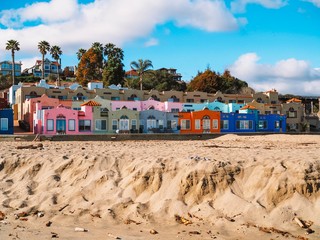 Capitola Village Sunset Vibrancy. Esplanade, Capitola, Santa Cruz County, California, USA.