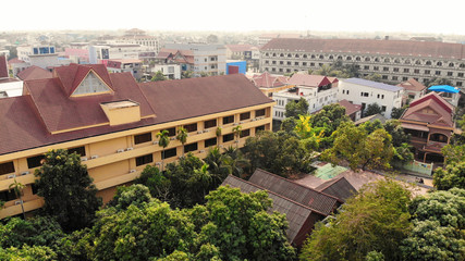 SIEM REAP, CAMBODIA. 2019 Mar 21st. Aerial View of Siem Reap Town.