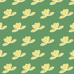 Fototapeta na wymiar Seamless Background Pattern with Yellow Flowers. Modern and Elegant Background for Fabrics, Wrapping Papers, Home Decor.