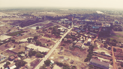 SIEM REAP, CAMBODIA. 2019 Mar 21st. Aerial View of Siem Reap Town.