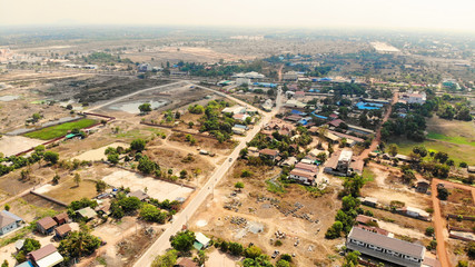SIEM REAP, CAMBODIA. 2019 Mar 21st. Aerial View of Siem Reap Town.