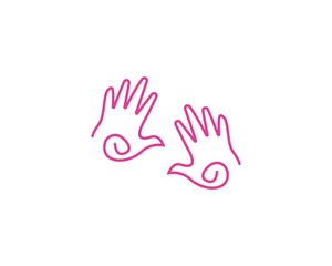 Naklejka na ściany i meble Hand care logo template vector