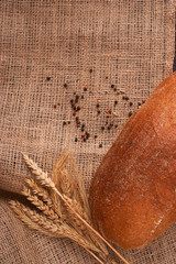 fresh breads, concept of home food close up on table