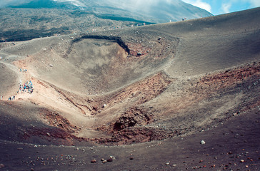 Mount Etna, active volcano on the east coast of Sicily, Italy.
