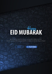 Fototapeta na wymiar Muslim feast of the holy month of Ramadan Kareem. Vector illustration on the dark background..