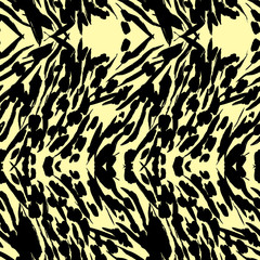 Black and white animal print. Vector seamless pattern .
