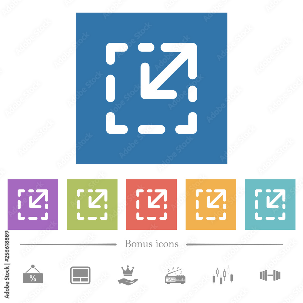 Poster resize element flat white icons in square backgrounds