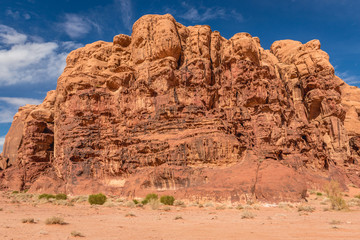 Fototapeta premium Rocky mount in Wadi Rum - famous valley in Jordan