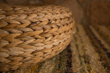 Natural cushions on the carpet