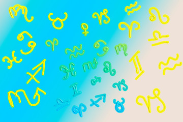 Spring background zodiac signs and astrology