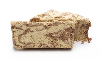 Chocolate halvah isolated on white background