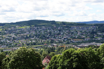 Obraz premium Panorama view of Kongsvinger, Norway. Photo taken from the fortress.