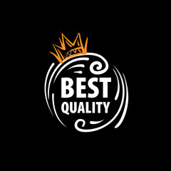 Vector mark of the best quality of the product drawn by hand