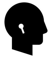 Head with wireless earphones icon