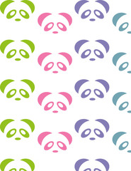 Diseño de caras de osos pandas de colores
