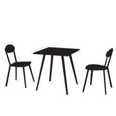  silhouette of a chair and table