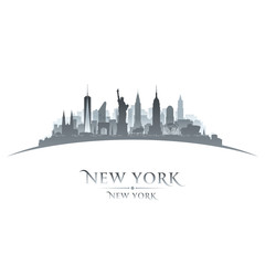 Obraz premium New York city silhouette white background