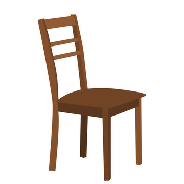 vector, isolated, brown chair