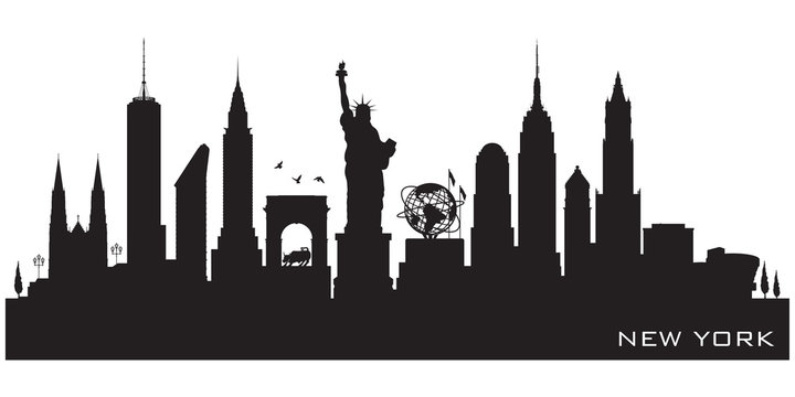 New York city skyline vector silhouette