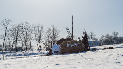 Haystack in Winter at Noon
